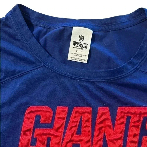 PINK NY GIANTS football pink by Victoria secret 3/4 jersey tshirt size small - Picture 4 of 6